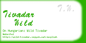 tivadar wild business card